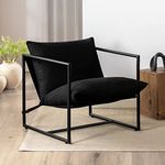 Zinus Aidan Sling Accent Chair – Modern Minimalist Design with Comfort Cushion, Durable Metal Framed Armchair with Foam Cushioning, Stylish Accent, Versatile Use, Black