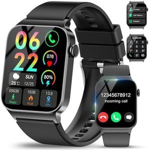 VKROBAG Montre Connectée Homme Femme avec Appel Bluetooth, 1.85" HD Smartwatch avec 100+ Modes Sportifs, Fréquence Cardiaque, Moniteur Sommeil, Podometre, Montre Intelligente IP68 pour Android iOS