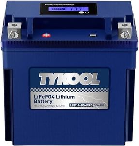 TYKOOL YTX14-BS/YTX14H/GYZ16H High Performance Lithium LiFePO4 Motorcycle Battery,480CCA,12V 8Ah,Fits for ATV,UTV,Jet Ski,Snowmobile,Quad,Tractor,Riding Lawn Mower,Polaris Battery