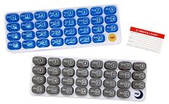 Monthly Pill Organizer 2 Times A Day AM/PM 31 Day Pill Box, Small Removable Travel Daily Pod Cases with Bonus Medical Alert Card and Premium Lifetime Subscription to Medisafe App