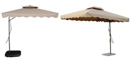 INVEZO garden outdoor patio umbrella ms side pole square(2.2 x 2.2 sq mtr) Big size/terrace umbrella (BEIGE, GRANITE BASE (30 KGS))