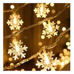 Lexton 20 Snowflakes Curtain Fairy Light | Window Lights | 20 Snowflakes String Light | Hanging Light | Warm White | for Indoor Decorations, Christmas, Diwali, Party, Birthday