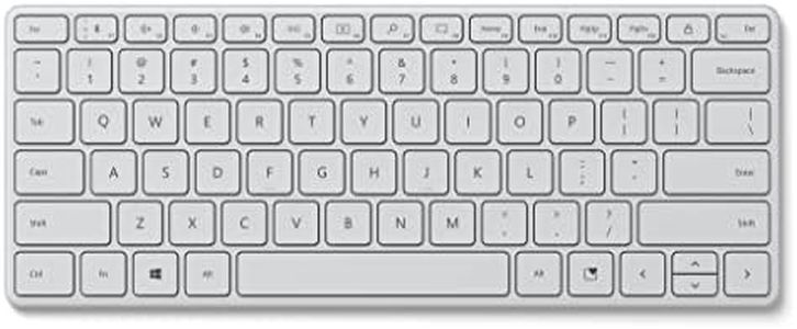 Microsoft Tastiera compatta di design (layout tastiera QWERTY, grigio Monza, wireless)