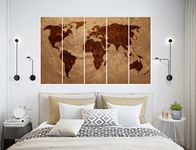 CN RETAILS World Map Wall Paintings For Living Room Big Size Wood Framed Paintings- Abstract 3D Wall Art Panels Digital Painting (50inch x 30inch) mf913( multi)