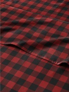 Cal King Christmas Buffalo Plaid Sheet Set - Holiday Xmas Pattern Bedding Set - Deep Pockets - Snug Fit - 4 Piece - Wrinkle Free - Comfy Festive Winter - Holiday Sheets for Women, Men, Kids & Teens