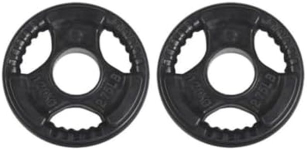Olympic Weight Plates,2-Inch Rubber Weight Plates Olympic Tri-Grip Plate for Dumbbell Barbell Bar Weightlifting Plate for Body Building, Weightlifting, WOD, MMA, CrossFit, Fitness & Sports (1.25kgx2)