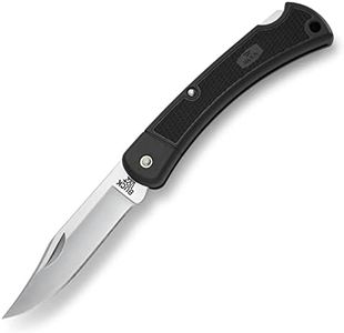 Buck Knives 110 Folding Hunter LT Lightweight Folding Lockback Hunting Knife with Lanyard Hole & Heavy-Duty Polyester Sheath Included, Nylon Handle, 3-3/4" 420HC Blade, Black