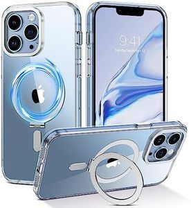 GUAGUA Magnetic Slim Case for iPhone 13 Pro Compatible with MagSafe, Magnetic Kickstand iPhone 13 Pro Case Anti-Yellowing Crystal Clear Cover Phone Cases for iPhone 13 Pro 6.1 Inch, Clear