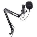 Trust GXT 252+ Emita Plus USB Gaming Microphone with Adjustable Arm, Studio Condenser Microphone, Cardioid Audio Pattern, Microphone for Podcasting, Voice-overs, Streaming, Acoustic Music - Black