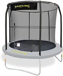 Jumpking 10ft Round Tyro Trampoline With Safety Enclosure Net and Ladder ❘ Outdoor Trampoline For Adults & Kids, Polyethylene Surround Pad & UV Protected Safety Net For Safe Bouncing