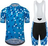 Coconut Ropamo Summer Men's Cycling Jersey Road Bike Jersey Cycling Bib Shorts with 4D Padded Cycling Kits for Men - - Chest 46-48'' Waist 38-40''-3XL