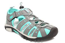 LADIES PDQ CLOSED TOE SPORTS SANDALS SIZE UK 3-9 GREY WALKING ADVENTURE L377 KD (UK6)