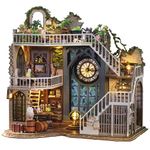 Spilay DIY Miniature Dollhouse Wooden Furniture Kit,Handmade Mini Modern Model Plus with Dust Cover,1:24 Scale Creative Doll House for Lover Friend Gift (Magic House-LV003)