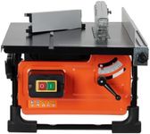 GarveeTech Table Saw for Jobsite, 8-Inch 6.7-Amp Copper Motor, Cutting Speed Up to 3576RPM, 24T Blade,Compact Portable Table Saw Kit With Sliding Miter Gauge, for Diy Woodworking, Orange