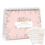 Mokani Small Desk Calendar 2024-2025, 15 Months Standing Desk Calendar 2025 (October 2024-December 2025) with Holidays Marked and 234 Stickers, Mini Desktop Calendar for School Office Home