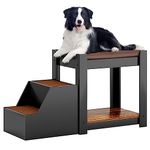 Sogespet Pet Bunk Bed with Removable Stairs, Pet Stairs Window Perch, Dog Cot with 2-Tier Dog Steps, Elevated Dog Bed,Pet Steps for Couch, Bed, or Window,10HBNDHGS0991-CA