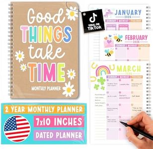 2 Year Monthly Planner 2026-2027 - 2 Year Planner 2026-2027, Monthly Calendar 2026-2027, Calendar Book, Kraft Calendars, Planners & Organizers