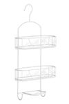 Premier Housewares Small Storage Baskets Shower Shelf Shower Organiser Bathroom Caddy Plastic Shower Caddy Hanging Organiser 52x26x11, White