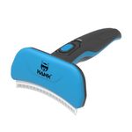 HANK Deshedding Brush for Dogs - Pet Grooming Tool - Zig Zag 6mm Large Blade - Reduce Dog Hair Shedding - Suitable for Short Medium Long Hair & All Breeds (Curved Shape)