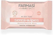 FARMASI Sensi Wipes Makeup Remover, Oil-Free and Moisture-Rich Facial & Eye Makeup Removing Cleansing Towelettes, Dermatologist Tested, 20 count