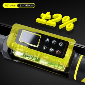 ATsafepro Digital Torque Wrench 1/2'' Drive – 5.1-340Nm, LCD, Dual-Direction, ±2% Accuracy