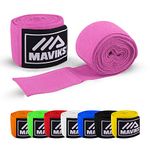 MAVIKS Boxing Hand Wraps 180 inch Bandages for Martial Arts Kickboxing Muay Thai MMA Training Sparring Inner Gloves for Men Women Mitts Protector with Thumb Loop (Pink)