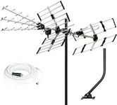 Five Star HDTV Outdoor Antenna 200 Miles Long Range 2024 Upgraded Yagi VHF UHF Support ATSC 3.0 and 4K Broadcast with 21” mounting Pole