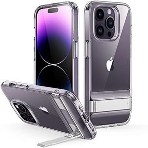 ESR for iPhone 14 Pro Max Case, 3 Stand Modes, Military-Grade Drop Protection, Supports Wireless Charging, Slim Flexible, Boost Patented Kickstand Phone Cover for iPhone 14 Pro Max, Clear