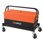 GROZ 5 Tray Cantilever Tool Box with Trolley| Ideal for organizing tools for DIY, household & industrial applications |Powder Coated| Heavy Gauge Steel Construction| Load Capacity: 35 Kgs| MTB/5T