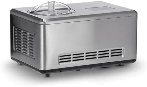 SEVERIN 2-in-1 Eismaschine mit Joghurtfunktion, Eismaschine mit Kompressor für Eis, Sorbet und Frozen Joghurt, Joghurtbereiter mit "warm & cold"-Funktion, Edelstahl-gebürstet, EZ 7405