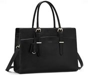 Laptop Bag for Women,VASCHY Vegan Leather Large Work Tote Purse Briefcase,15.6 Inch Laptop Computer Bag Handbag Shoulder Bag for Business Office Teachers Black