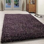 Bravich Extra Large Purple Grey and Beige Mix Blend Pattern Design Mix Thick Shag 5cm Super Soft High Deep Pile Shaggy Area Rug/Living Room Rug Carpet 160x230 cm (5ft3 x 7ft7)