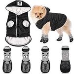 Hooded Dog Coat and Dog Cat Boots S