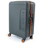 Superdry Hard Shell Travel Suitcases - Lightweight, Robust, TSA Locks, with 8 Smooth Spinner Wheels, Telescopic Trolley Handle, Clothing Retention Straps & High Capacity Luggage (Black/Orange, Small)