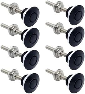 1.25 Inch Universal Stainless Steel Vehicle Hood Pins, Universal Bumper Quick Release Clips for Car, Push Button License Plate Lock - 8 PCS (Black)