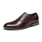 Bruno Marc Men's Lace-Up Leather Shoes, Classic Oxfords Formal Dress Shoes Brogues Derby, Comfortable School Shoes for Boy, Teen in Business, Party and Wedding,Size 9,Dark/Brown,Louis_2