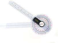 GemRed 12" Digital Goniometer 360 Degree Physical Therapy Plastic Protractor for Joint Range of Motion ROM Measurement (Black Buttons)