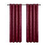 Set of 2 Panels 104"Wx108"L -Royal Tradition - BELLA - BURGUNDY - Blackout Weave Embossed Grommet Window Curtain Panels, 52-Inch by 108-Inch each Panel. Package contains set of 2 panels 108 inch long.