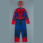 Wanna Party WP Deluxe Muscle Chest Spiderman Costume/Superhero Costume/Classic Spiderman Muscle Costume Suit,Includes Mask - Age 3 To 5 - Size S - Polyester, Red