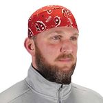 Ergodyne Chill Its 6630 Skull Cap, Lined with Terry Cloth Sweatband, Sweat Wicking, Red Western