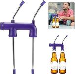 Beer Double Bottle Snorkel Double Beer Bong，Beer Dispenser Blue for Parties Drinking Straw Games Hens Bucks Party