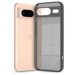 Fashionury Colored Transparent Back Cover for Google Pixel 8 | Camera Protection Bump | Shockproof Design | Colored TP | Bumper Case for Google Pixel 8 (Black)