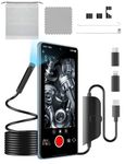 Endoscope Inspection Camera,1080P HD Endoscope Camera with Light,Endoscope with 8 LED Lights 16.4ft Semi-Rigid Snake IP67 Waterproof Endoscope Camera for iOS,Android phone with OTG,iPad