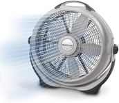 Lasko Wind Machine Air Circulator Floor Fan, 3 Speeds, Pivoting Head for Large Spaces, 20", Gray, 3300C