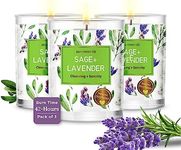 Magnificent 101 Pure Sage Set of 3 3.5 oz Lavender Smudge Manifestation Candles for House Energy Cleansing | Soy Wax Candles | 42 Hour Burn Time | Chakra Healing & Banishing Negative Energy