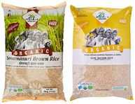 24 Mantra Organic Sonamasuri Brown Raw Rice, 5kg + 24 Mantra Organic Sonamasuri Semi Brown Rice Hand Pounded, 5kg