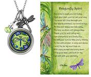 Lola Bella Gifts and Spirit Lala Dragonfly Cremation Urn Pendant Necklace with Dragonfly Spirit Poem Card Gift Box Grief Memorial