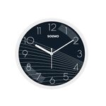 Amazon Brand - Solimo 11-Inch Classic & Modern and Stylish Silent Movement Wall Clock - White & Blue - Analog, Plastic