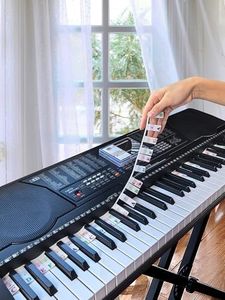 Piano Note Stickers Removable for 61-54-49-37 Key Standard Full-Size Keyboard,Piano Key Labels Reusable Silicone Strips for Beginners Kids(Colored)
