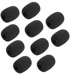 Geekria for Creators Foam Windscreen for 1/4" (10mm) Diameter Microphones, Antipop Foam Cover, Mic Wind Cover, Sponge Foam Filter Compatible with HyperX, Astro, Turtle Beach (Black / 10 Pack)